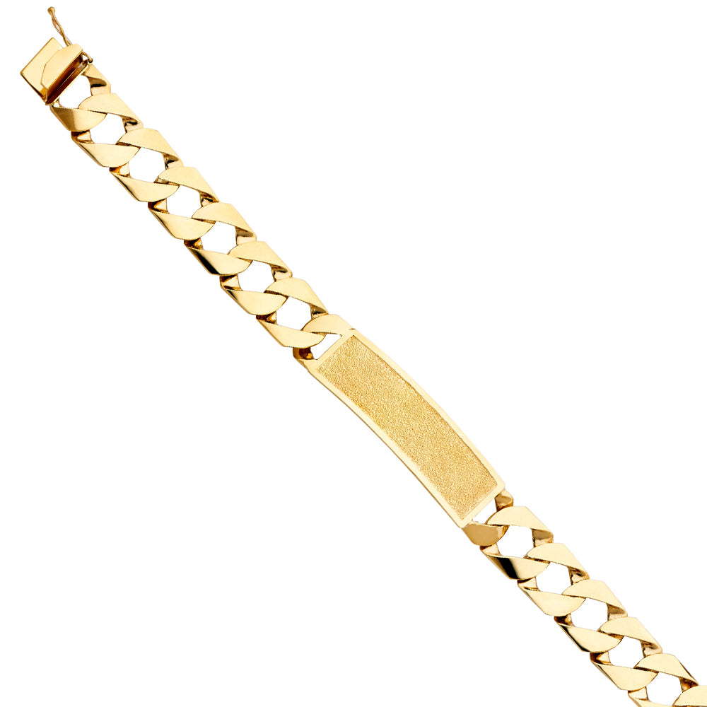 14K Yellow Gold Cuban Link Frame-ID Bracelet