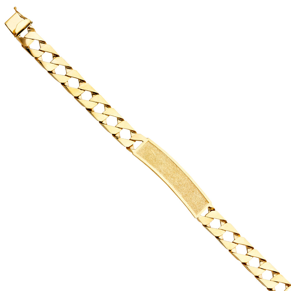 14K Yellow Gold Cuban Link Frame-ID Bracelet