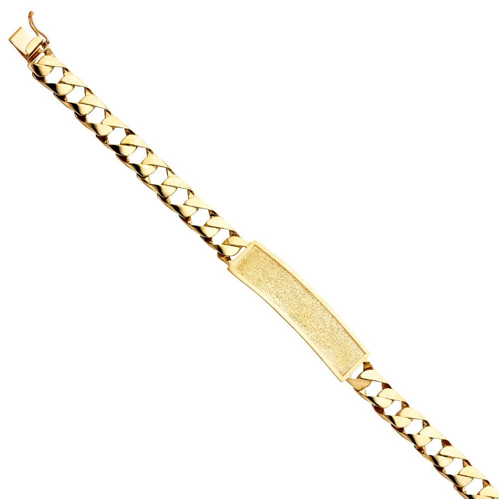 14K Yellow Gold Cuban Link Frame-ID Bracelet
