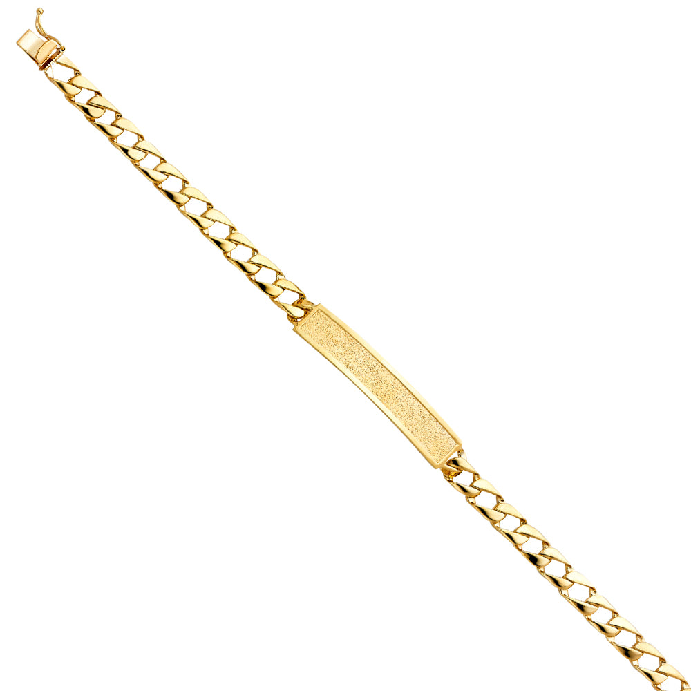 14K Yellow Gold Cuban Link Frame-ID Bracelet