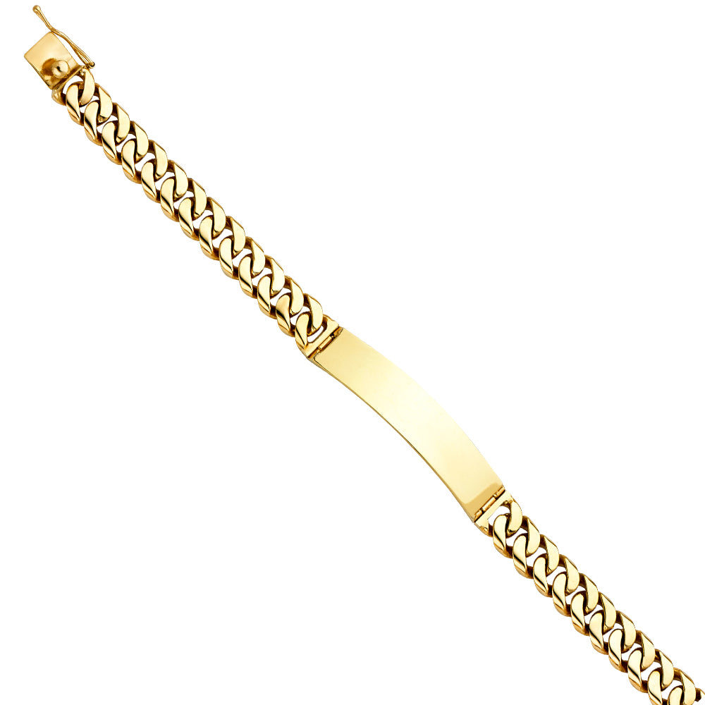 14K Yellow Gold Miami Cuban Link ID Brace