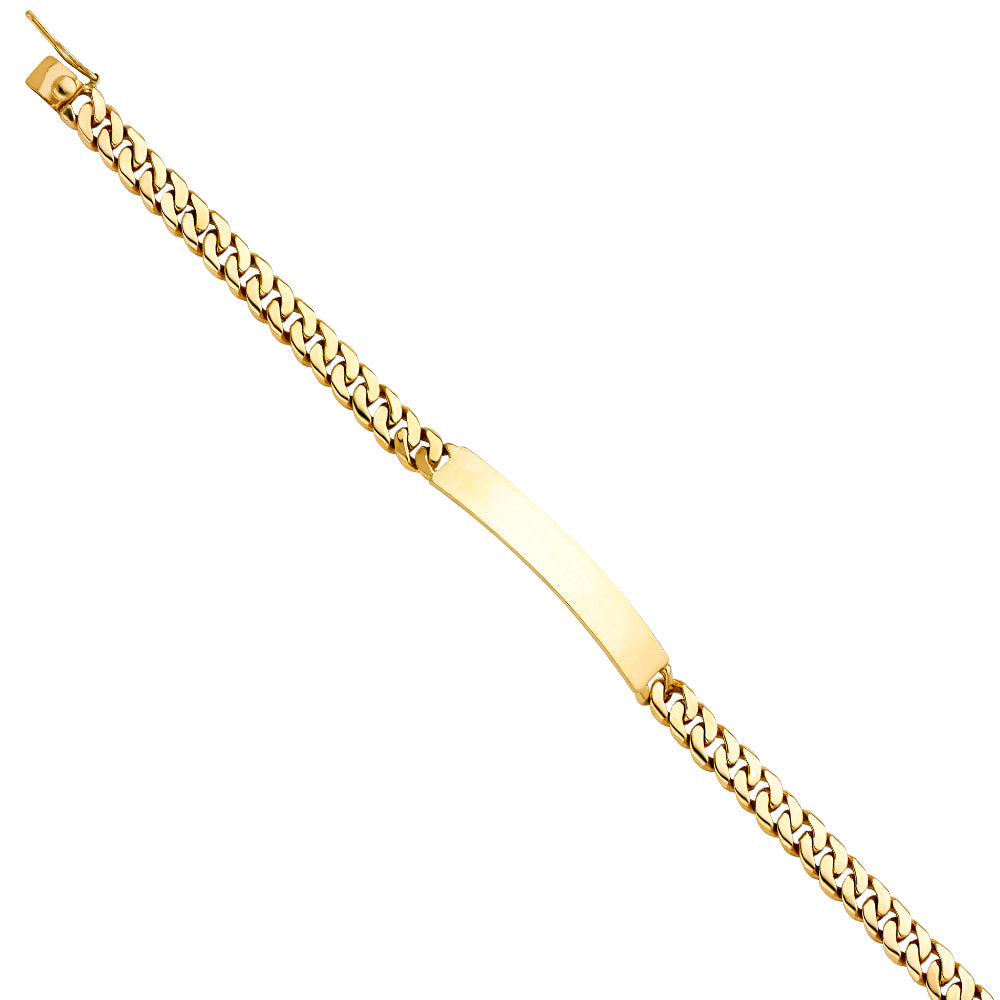 14K Yellow Gold Miami Cuban Link ID Brace