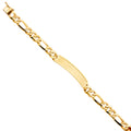 14K Yellow Gold Nugget Figaro Link Frame-ID Brace