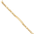 14K Yellow Gold Nugget Figaro Link Frame-ID Brace