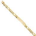 14K Yellow Gold Figaro Link Frame-ID Bracelet