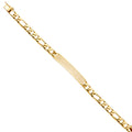 14K Yellow Gold Figaro Link Frame-ID Bracelet