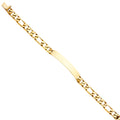14K Yellow Gold Figaro Link ID Bracelet