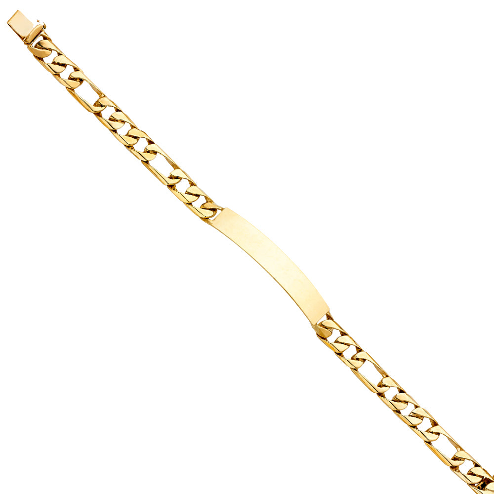 14K Yellow Gold Figaro Link ID Bracelet