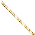 14K Yellow Gold Nugget Figaro Link Bracelet