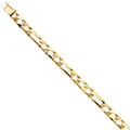 14K Yellow Gold Nugget Figaro Link Bracelet