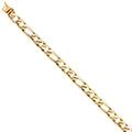 14K Yellow Gold Nugget Figaro Link Bracelet