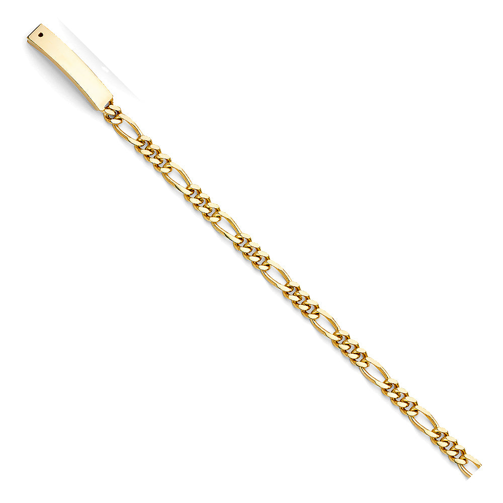 14K Yellow Gold Figaro Link Mil-Id Brace