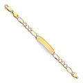 14K Yellow Gold Figaro WP Chain F-Baby ID Br
