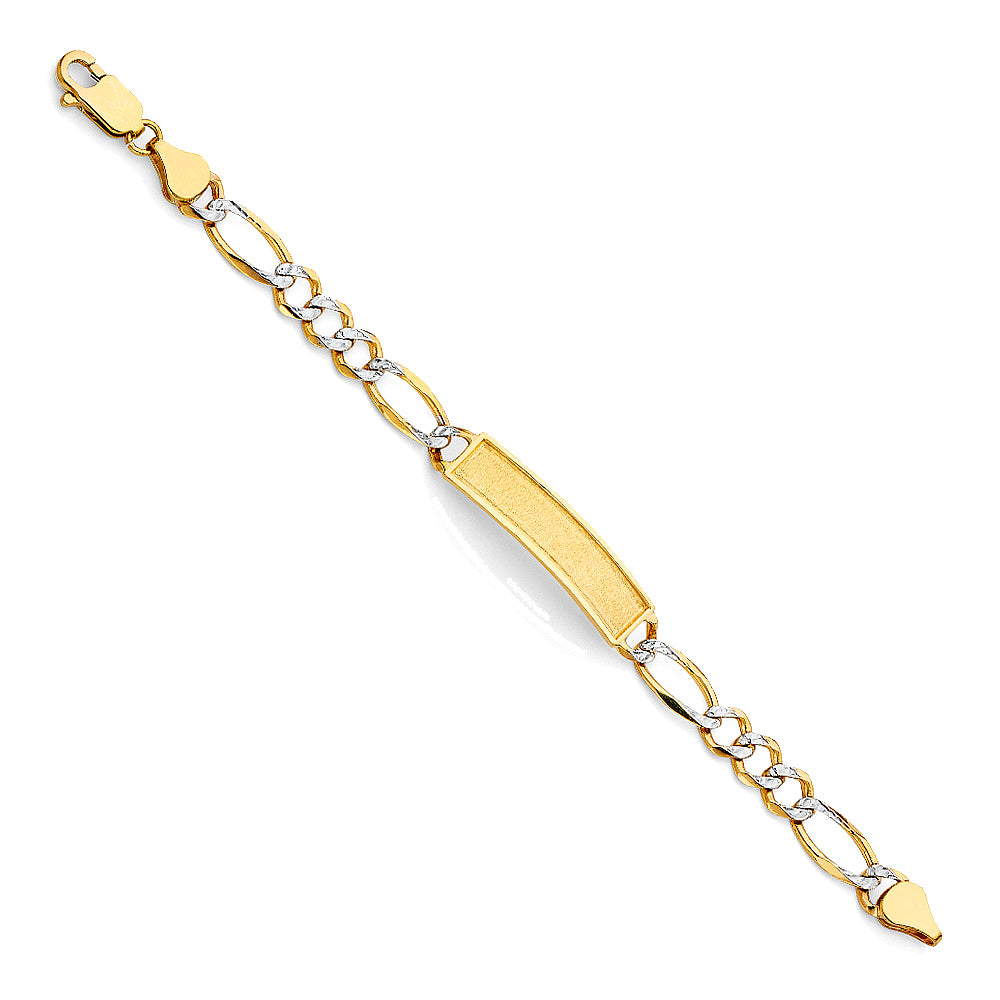 14K Yellow Gold Figaro WP Chain F-Baby ID Br