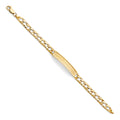 14K Yellow Gold Lit NuggetCuban Link F-Baby ID Br