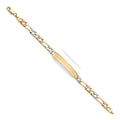 14K Yellow White Rose Gold Lit NuggetCuban Link F-Baby ID Br