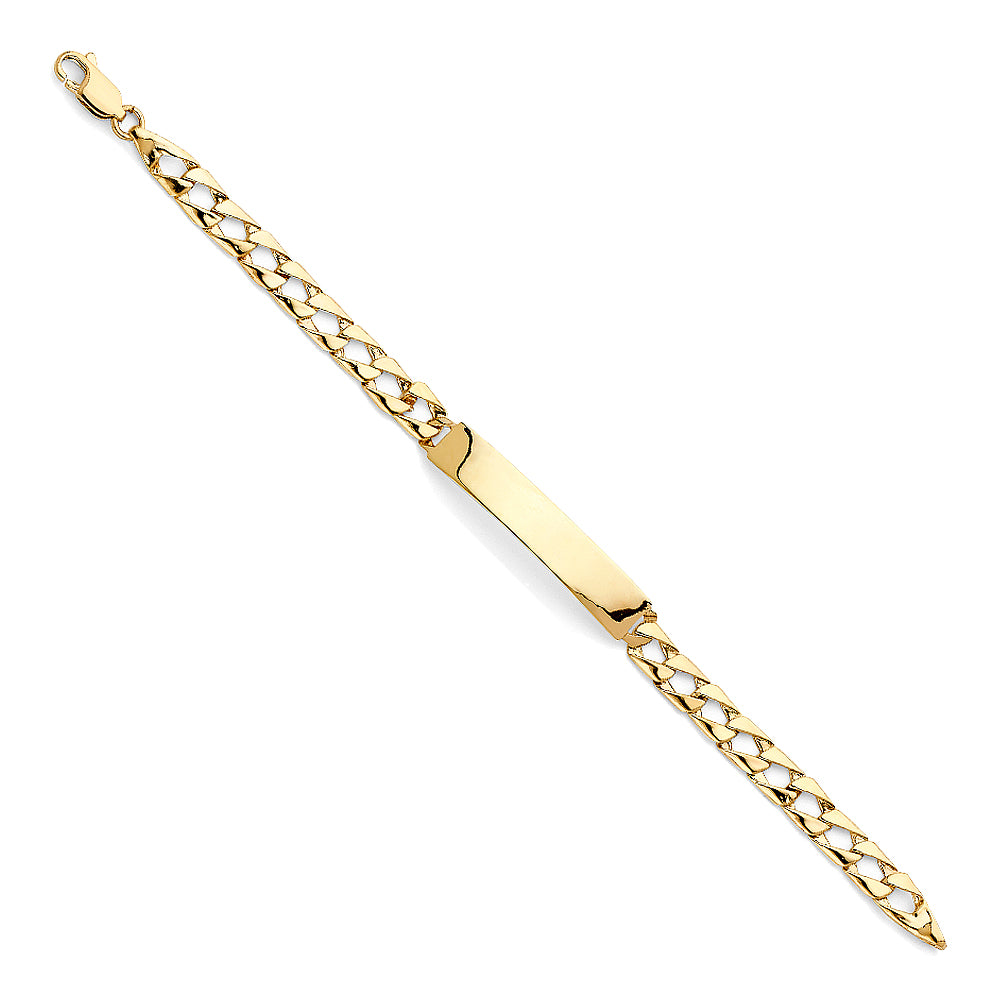 14K Yellow Gold Lit Figaro Link Baby ID Bracelet