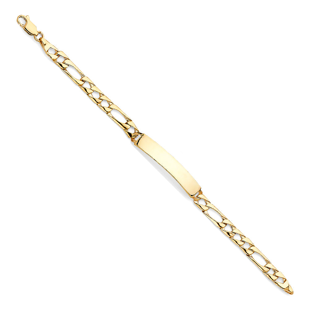 14K Yellow Gold LitCuban Link Baby ID Bracelet