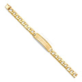 14K Yellow Gold Stamp NuggetCuban Link Frame-ID Brace