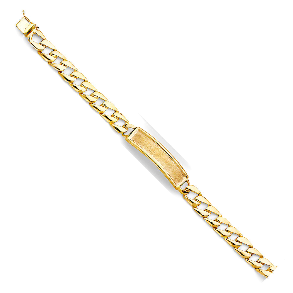 14K Yellow Gold StampCuban Link Frame-ID Brace