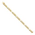 14K Yellow Gold Stamp Nugget Figaro Link Bracelet