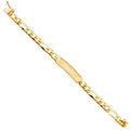 14K Yellow Gold Stamp Nugget Figaro Link F-Baby ID Br