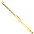 14K Yellow Gold Stamp NuggetCuban Link F-Baby ID Br