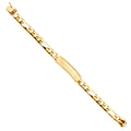 14K Yellow Gold Stamp Figaro Link F-Baby ID Br