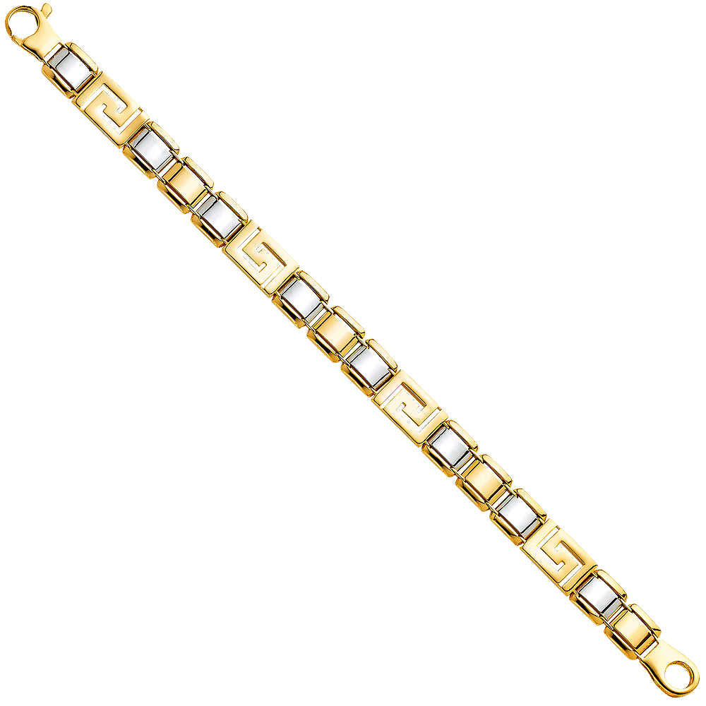 14K Two Tone Gold Men'S Bracelet