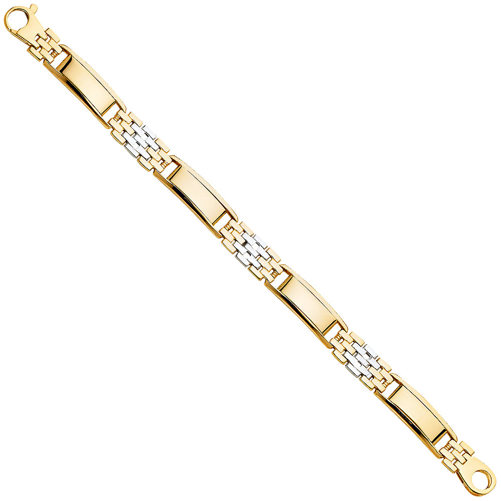 14K Two Tone Gold Men'S Bracelet