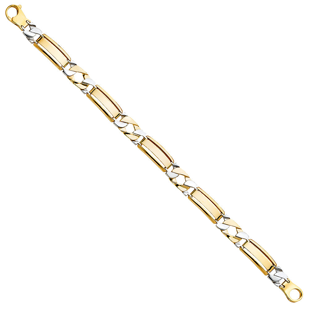 14K Two Tone Gold Men'S Bracelet