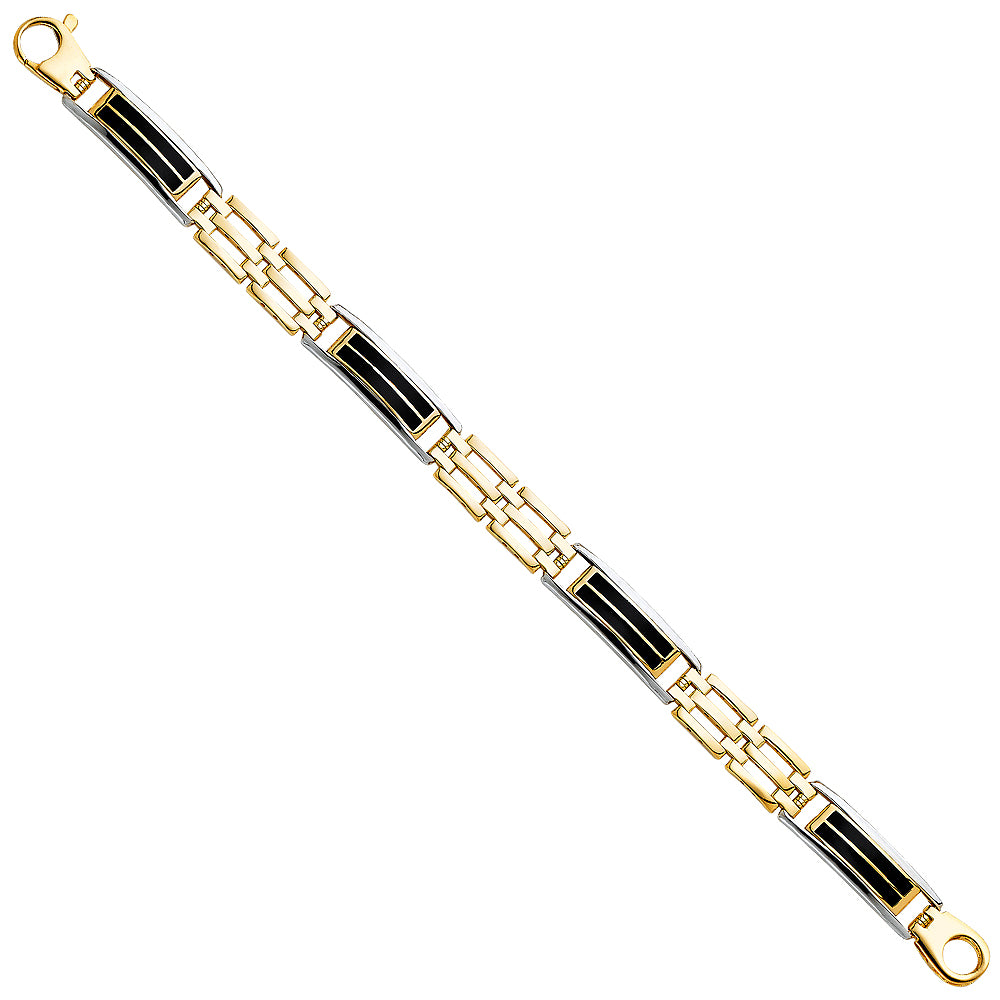 14K Two Tone Gold Men'S Bracelet