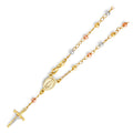 14K Yellow White Rose Gold 4 mm Disco Ball Rosario Br