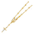 14K Yellow Gold 4 mm Moon Ball Rosario Br