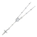 14K White Gold 3 mm Moon Ball Rosario Br