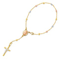14K Yellow White Rose Gold 3 mm Moon Ball Rosario Br