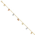 14K Yellow White Rose Gold Lucky Chain Bracelet