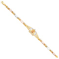 14K Yellow White Rose Gold 15 Years Crown CZ Bracelet