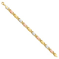 14K Yellow White Rose Goldolor Stampato Bracelet
