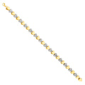14K Two Tone Goldone Crystal Diamond Cut Bracelet