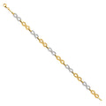 14K Two Tone Goldone Crystal Diamond Cut Bracelet