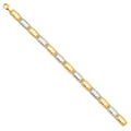 14K Two Tone Goldone Crystal Diamond Cut Bracelet