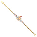 14K Yellow White Rose Goldolor Turtle Bracelet