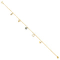 14K Yellow Gold Dangling CZ Light Chain Bracelet