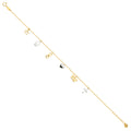 14K Two Tone Gold Dangling Light Chain Bracelet