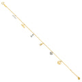 14K Two Tone Gold Dangling CZ Light Chain Bracelet