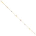 14K Yellow White Rose Gold Chain Bracelet W/Heart