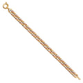 14K Yellow White Rose Goldolor Fancy Hollow Link Bracelet