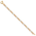 14K Yellow White Rose Goldolor Fancy Hollow Figaro Bracelet