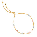 14K Yellow White Rose Goldolor Friendship Bracelet